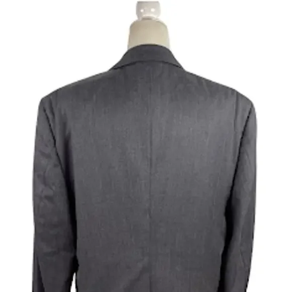 Banana Republic Men's Single Breasted Tailored Suit Jacket Dark Charcoal Sz 44R
